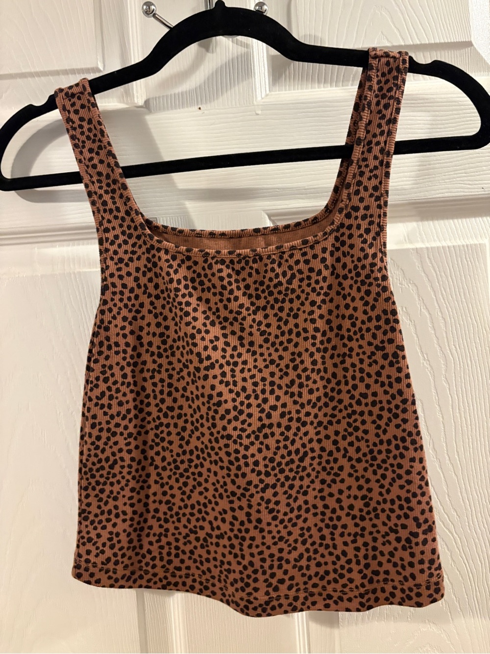 Old Navy Rust Brown Tank Top with Black Spot Print